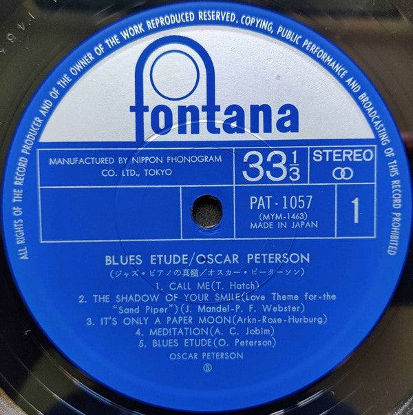 Oscar Peterson - Blues Etude (LP, Album, Ltd, RE)