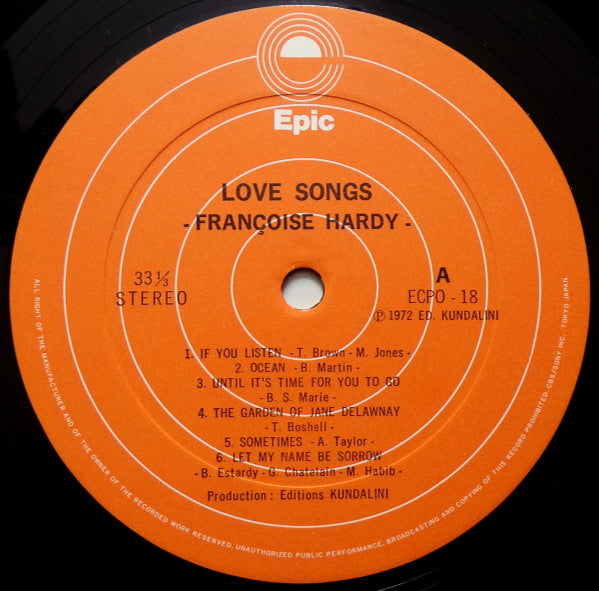 Françoise Hardy - Love Songs (LP, Album)