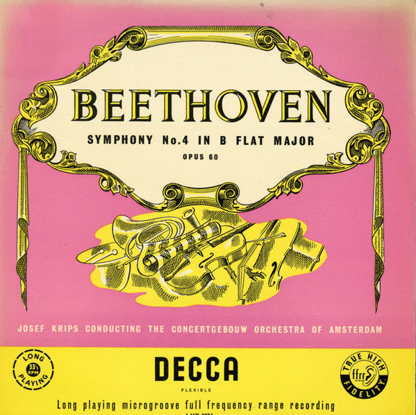 Josef Krips - Beethoven Symphony No. 4 in B Flat Major(LP, Album, M...