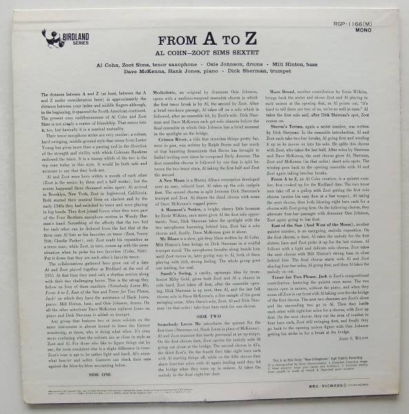 Al Cohn-Zoot Sims Sextet - From A To Z (LP, Album, RE)