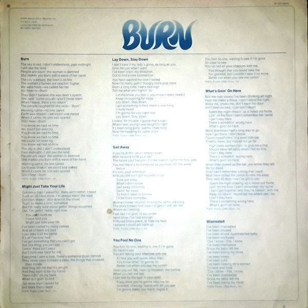 Deep Purple - Burn (LP, Album)