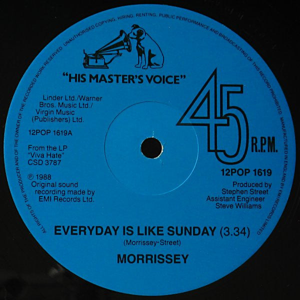Morrissey - Everyday Is Like Sunday (12"", Single)