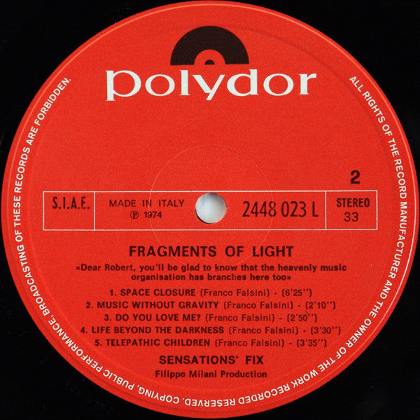 Sensations' Fix - Fragments Of Light (LP, RP)