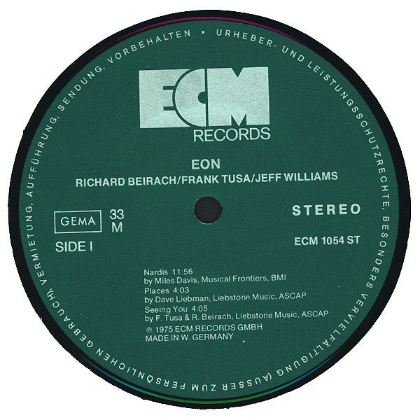 Richard Beirach - Eon (LP, Album, RE)