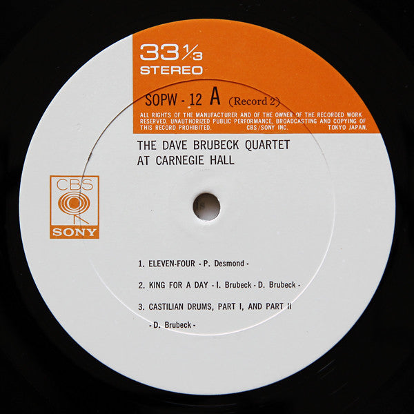 The Dave Brubeck Quartet - At Carnegie Hall (2xLP, Album, RE)