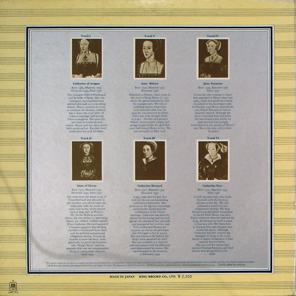Rick Wakeman - The Six Wives Of Henry VIII (LP, Album, RP, Gat)