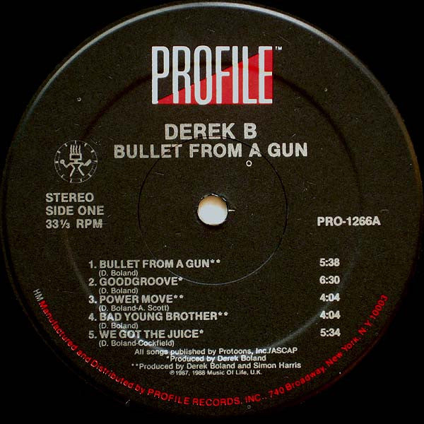 Derek B - Bullet From A Gun (LP, Album)