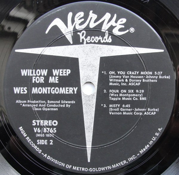 Wes Montgomery - Willow Weep For Me (LP, Album)