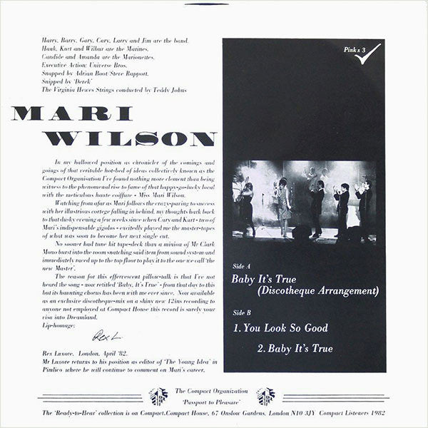 Mari Wilson - Baby It's True (12"")