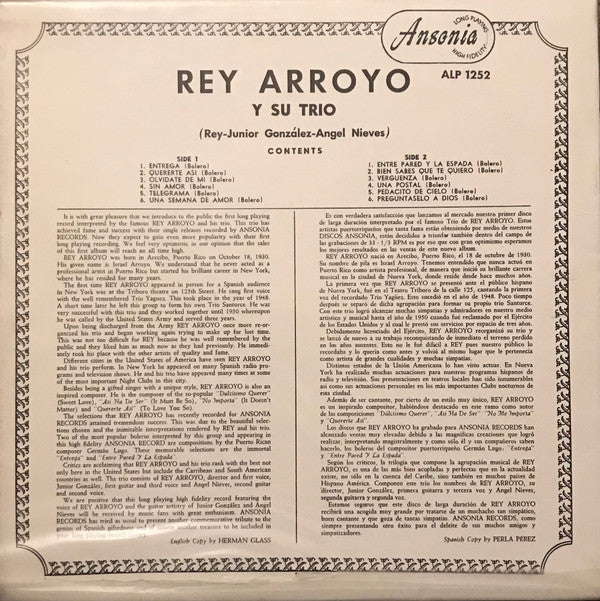 Rey Arroyo Y Su Trio - Rey Arroyo Y Su Trio (LP, Album)