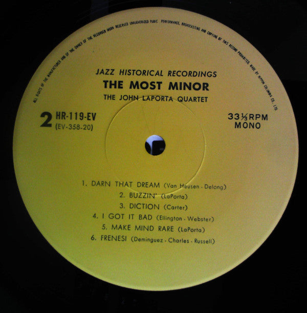 The John LaPorta Quartet - The Most Minor (LP, Album, RE)