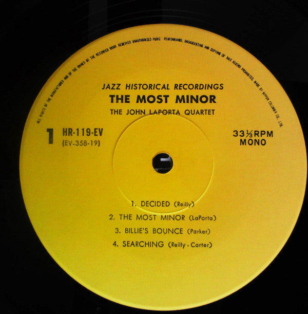 The John LaPorta Quartet - The Most Minor (LP, Album, RE)