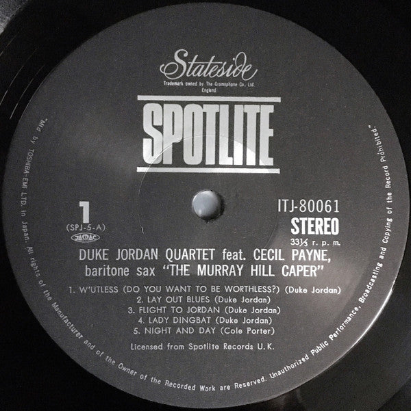 Duke Jordan Trio - The Murray Hill Caper(LP, Album)