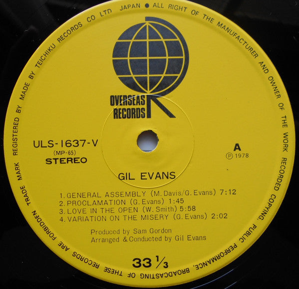 Gil Evans - Gil Evans (LP, Album, RE)