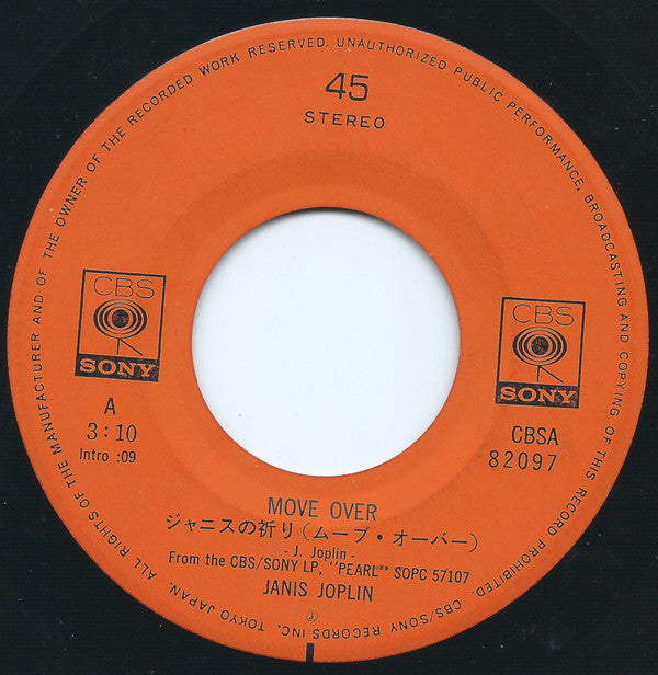 Janis Joplin - Move Over (7"", Single)