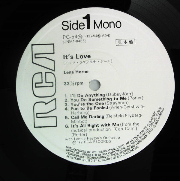 Lena Horne - It's Love(LP, Mono, Promo)