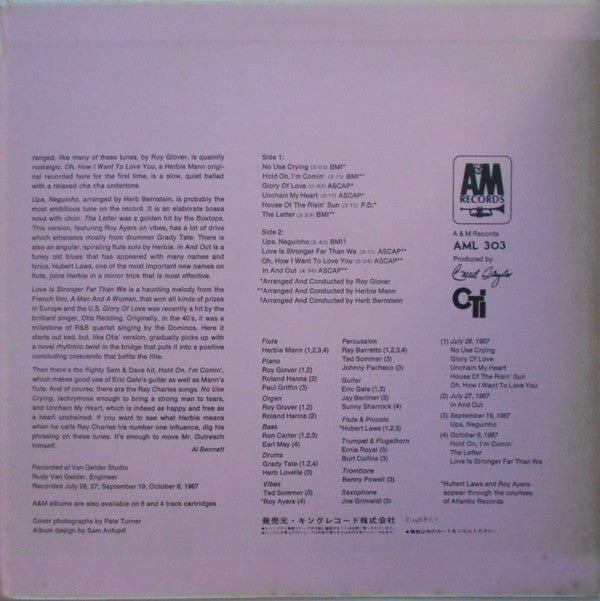 Herbie Mann - Glory Of Love (LP, Album, Gat)