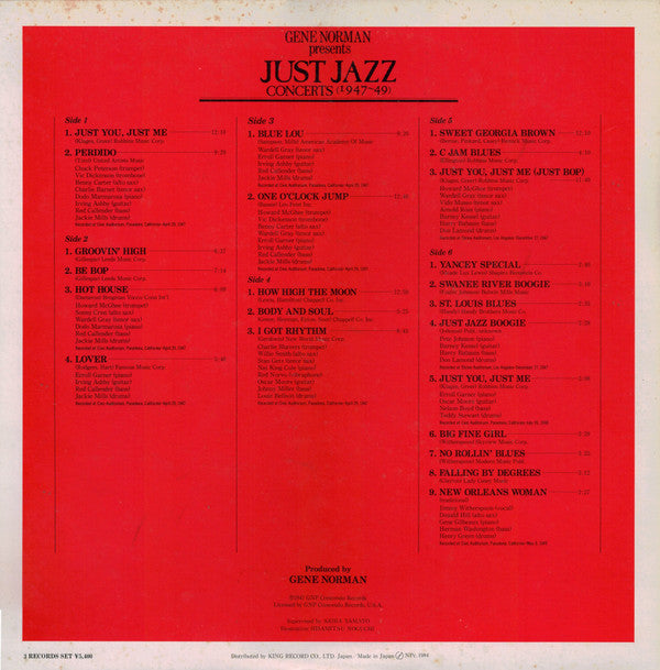 Various - Gene Norman Presents Just Jazz Concerts (1947-49)(3xLP, C...