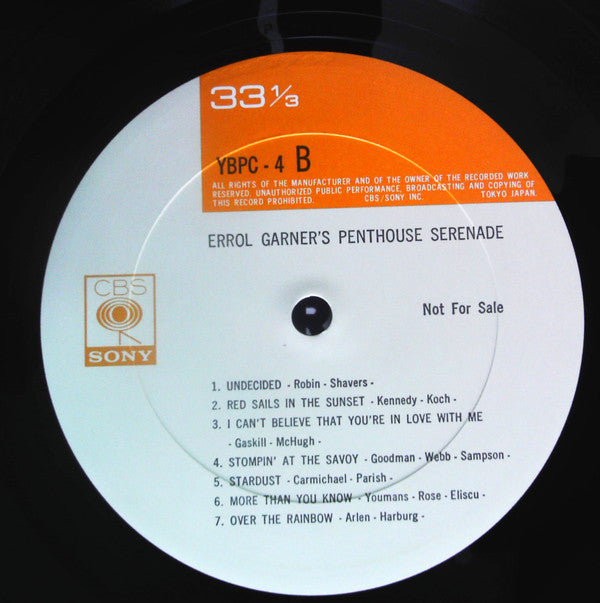 Erroll Garner - Plays -  Vol. 1 (Penthouse Serenade)  (LP, Promo, RE)
