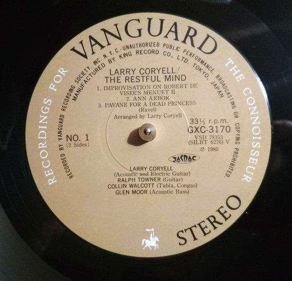 Larry Coryell - The Restful Mind (LP, Album, RE)