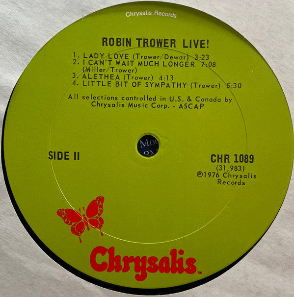 Robin Trower - Robin Trower Live! (LP, Album, Pit)