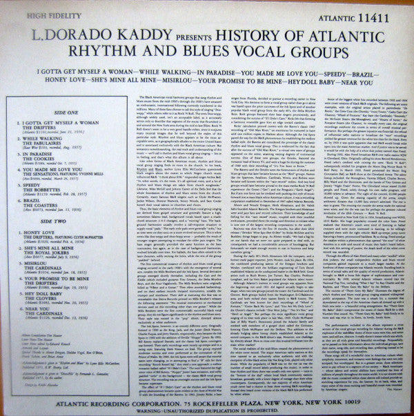 Various - L. Dorado Kaddy Presents History Of Atlantic Rhythm And B...
