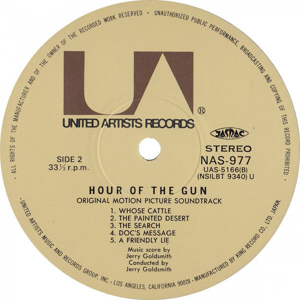 Jerry Goldsmith - Hour Of The Gun (LP, Album)