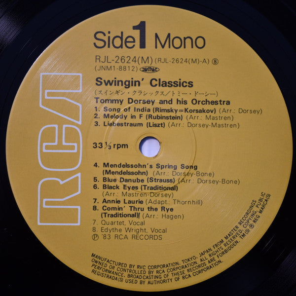 Tommy Dorsey And His Orchestra - Swingin' Classics (LP, Comp, Mono)