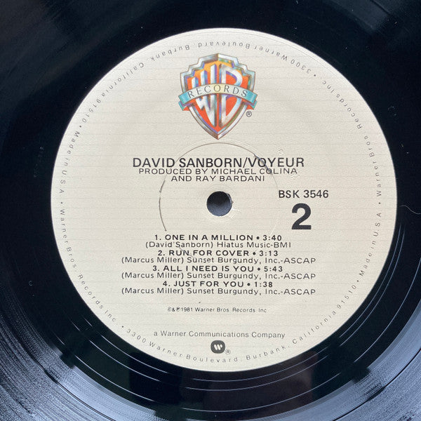 David Sanborn - Voyeur (LP, Album, Los)