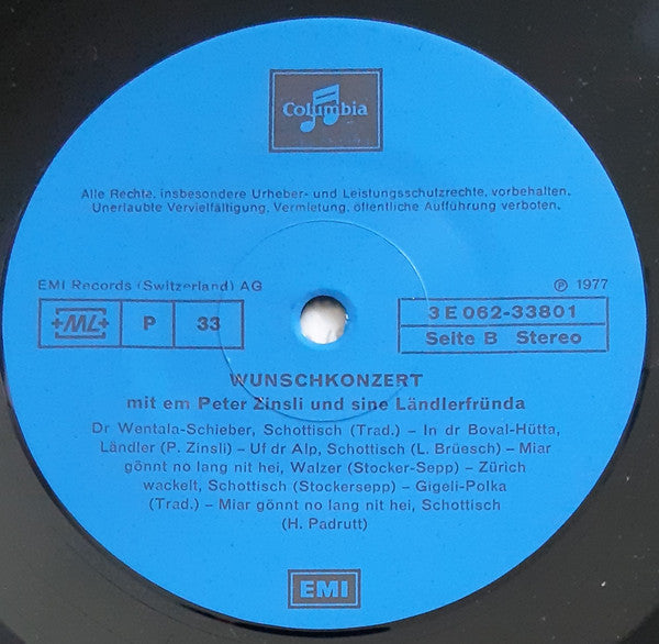 Peter Zinsli Und Sine Ländlerfründa* - Wunschkonzert (LP)