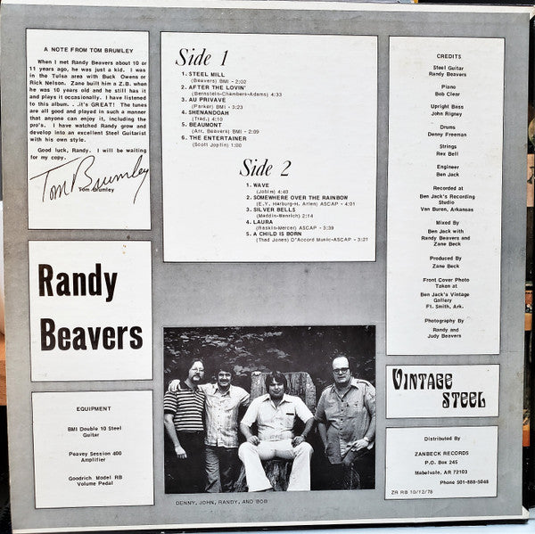 Randy Beavers - Vintage Steel (LP, Album)