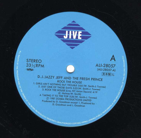 DJ Jazzy Jeff & The Fresh Prince - Rock The House(LP, Album, Promo)