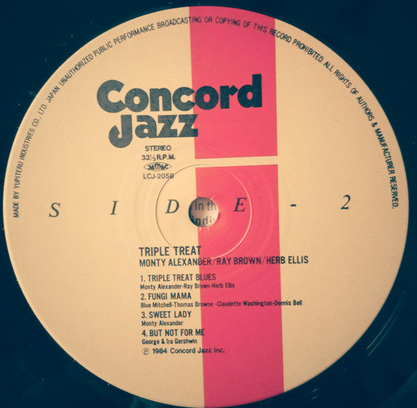 Monty Alexander, Ray Brown, Herb Ellis - Triple Treat (LP, Album, RE)
