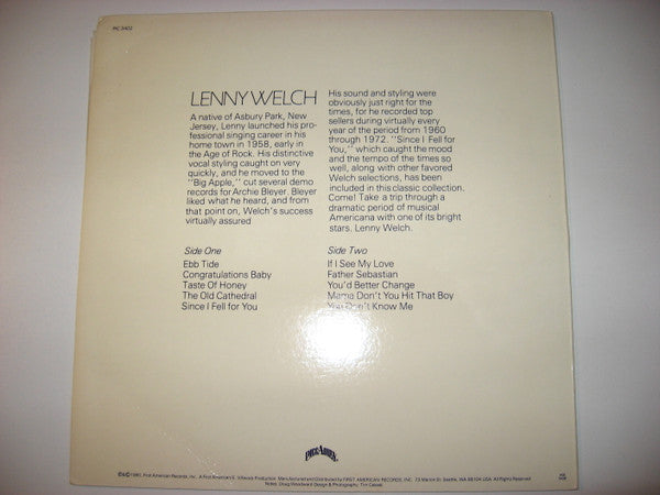 Lenny Welch - Since I Fell For You (LP, Album)