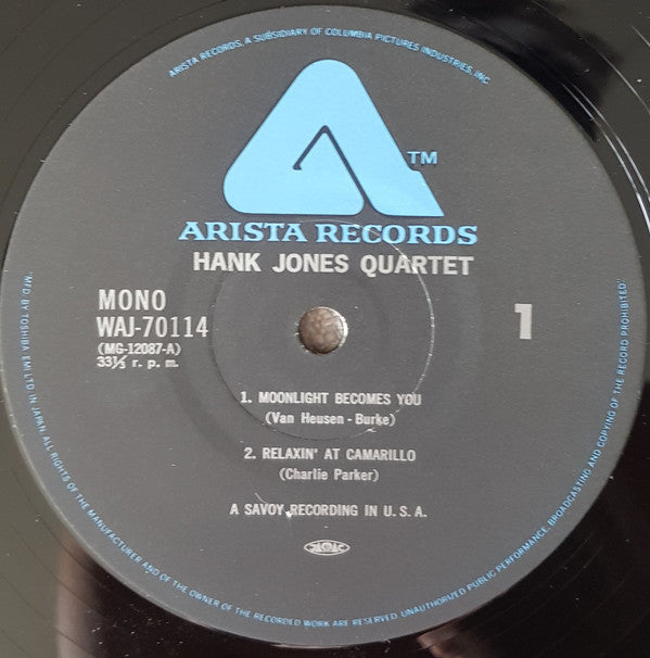 Hank Jones - Hank Jones Quartet (LP, Album, Mono, RE)