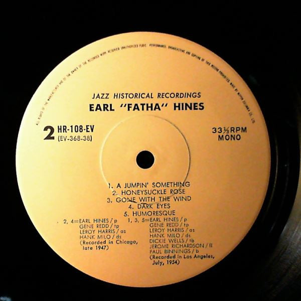 Earl Hines - Earl ""Fatha"" Hines (LP, Mono)