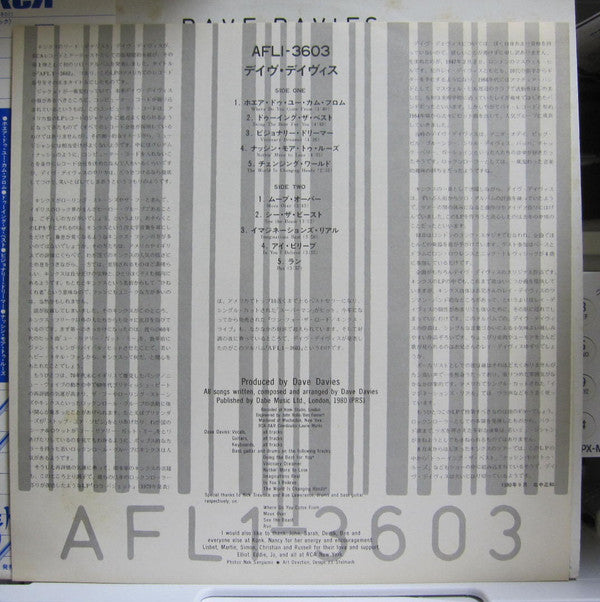 Dave Davies - AFL1-3603 (LP, Album)