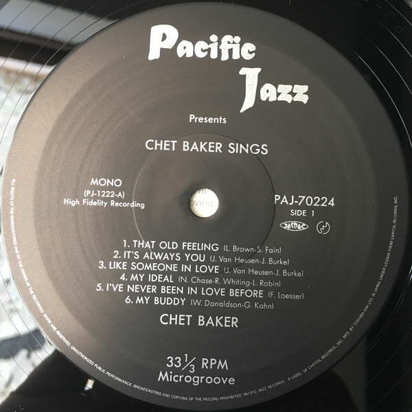 Chet Baker - Chet Baker Sings (LP, Album, Mono, RE)