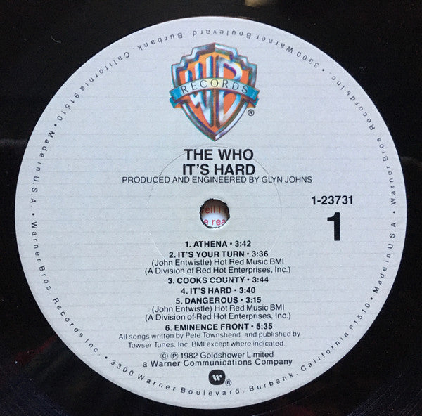 The Who - It's Hard (LP, Album, All)