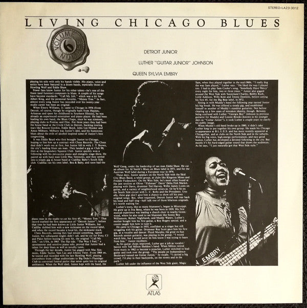 Detroit Junior - Living Chicago Blues Volume 6(LP, Comp)