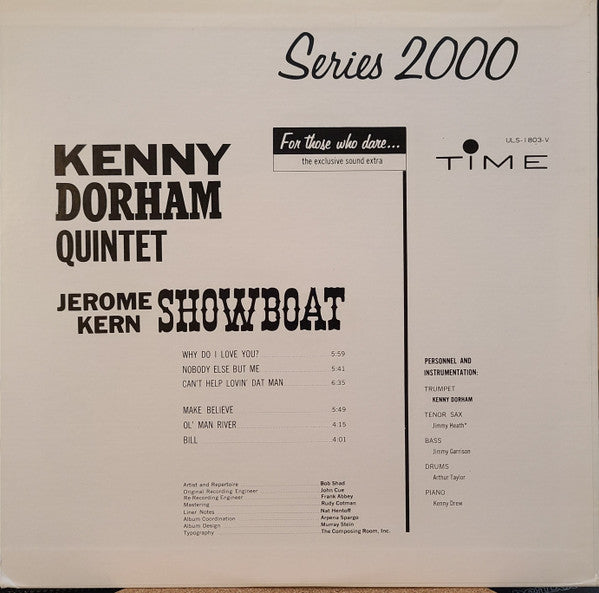 Kenny Dorham Quintet* - Jerome Kern Showboat (LP, Album, RE)