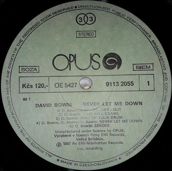 David Bowie - Never Let Me Down (LP, Album)