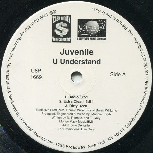 Juvenile (2) - U Understand (12"", Single, Promo)