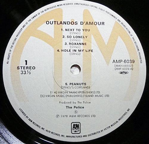 The Police - Outlandos D'Amour (LP, Album, Blu)