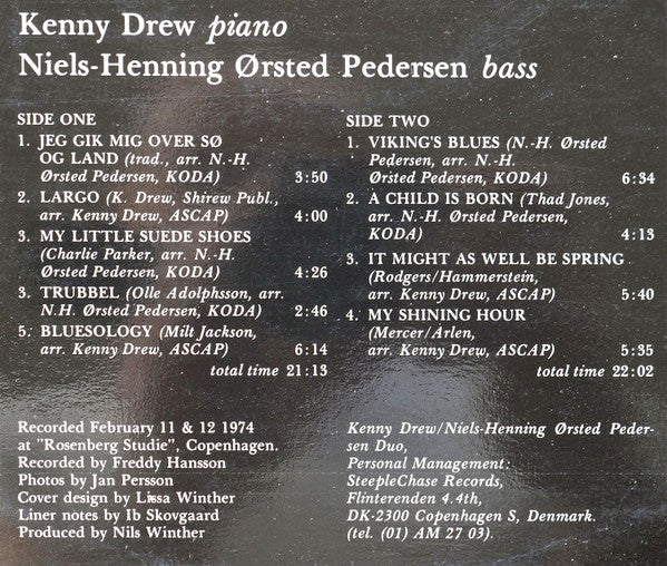 Kenny Drew & Niels-Henning Ørsted Pedersen - Duo 2 (LP, Album)