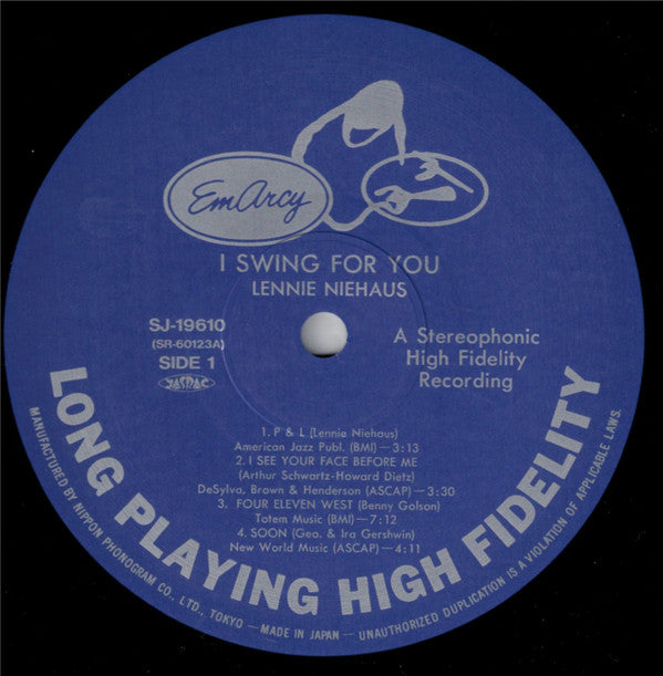 Lenny Niehaus* - I Swing For You (LP, Album, RE)