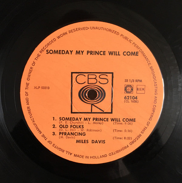 The Miles Davis Sextet - Someday My Prince Will Come(LP, Album, Mon...
