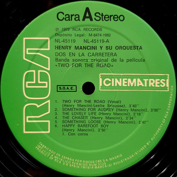 Henry Mancini - Dos En La Carretera (Two For The Road)(LP, Album, M...