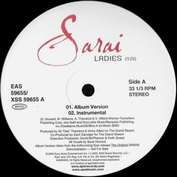 Sarai - Ladies (12"", Promo)