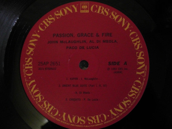John McLaughlin - Passion, Grace & Fire(LP, Album)